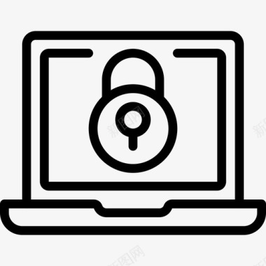 笔记本电脑锁数据安全图标图标