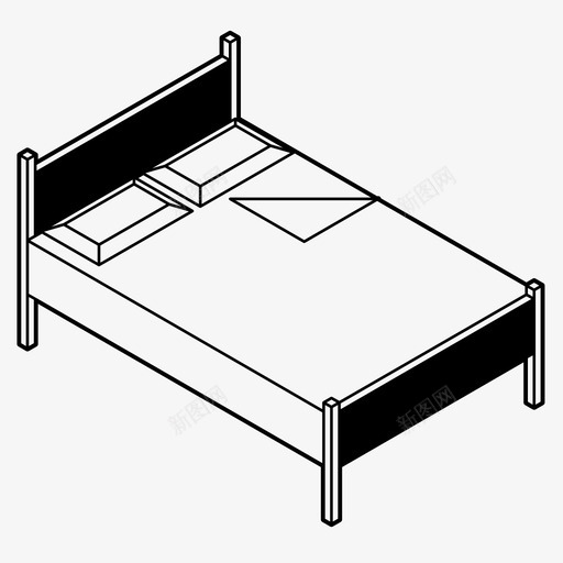 床卧室宿舍图标svg_新图网 https://ixintu.com 休息 卧室 基本床 宿舍 床 放松 睡觉
