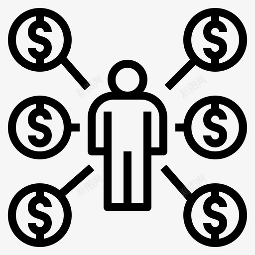 客户企业硬币图标svg_新图网 https://ixintu.com 产品管理 企业 客户 消费者 硬币 货币