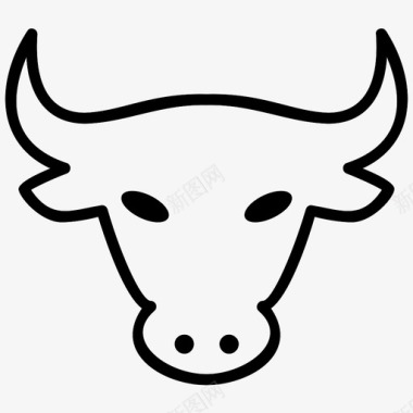 公牛动物食草动物图标图标
