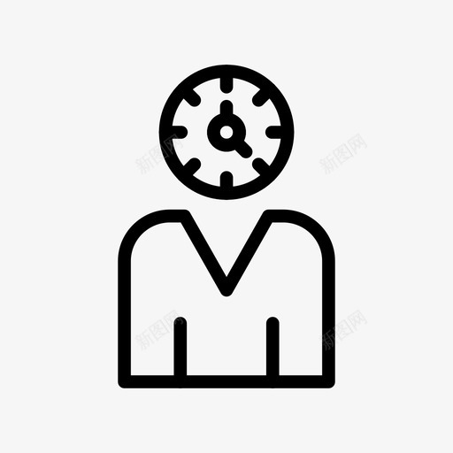 时钟头像开发图标svg_新图网 https://ixintu.com 业务线图标第11卷 员工 头像 开发 时钟 时间