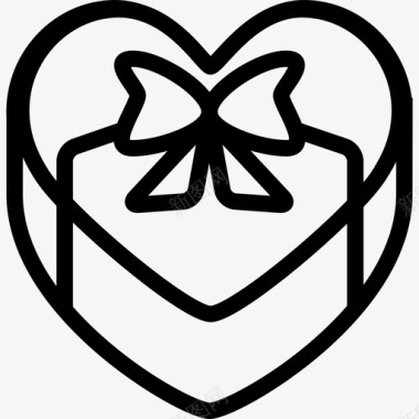 心形礼品盒带丝带礼品盒图标图标