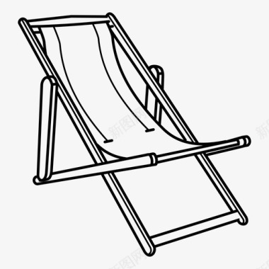 沙滩椅沙滩季节躺椅图标图标