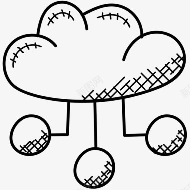 云计算云技术互联网托管图标图标