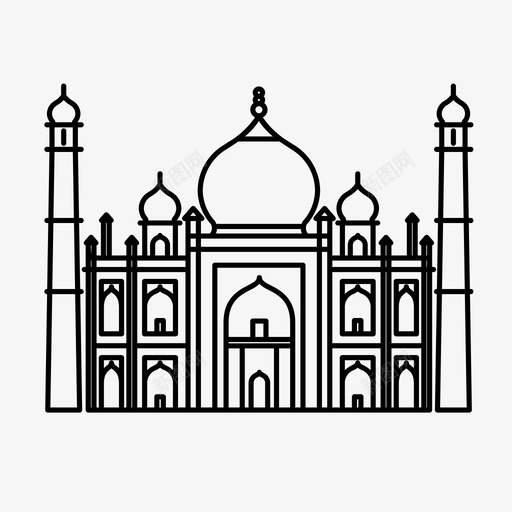 泰姬陵文化印度图标svg_新图网 https://ixintu.com 伊斯兰教 印度 文化 泰姬陵 联合国教科文组织