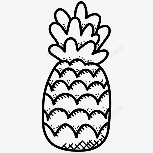 菠萝水果健康饮食图标svg_新图网 https://ixintu.com 健康饮食 有机食品 水果 菠萝 食品和饮料涂鸦图标