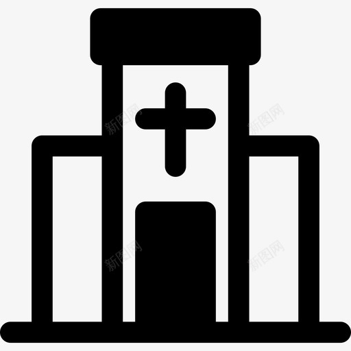 有大十字架的教堂建筑物我的城市图标svg_新图网 https://ixintu.com 建筑物 我的城市 有大十字架的教堂