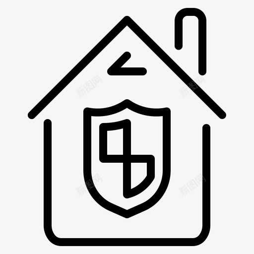 财产保险房屋保护图标svg_新图网 https://ixintu.com 不动产 保护 安全 房屋 财产保险