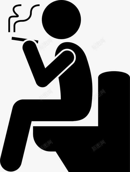在厕所里抽烟上瘾男人图标svg_新图网 https://ixintu.com 上瘾 在厕所里抽烟 抽烟的 男人