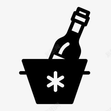 红酒冰桶冰桶红酒图标图标