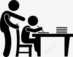 教顺父母父亲教儿子作业教育指导图标高清图片