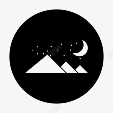 山自然夜晚图标图标