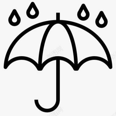 伞雨淋浴图标图标