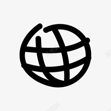 网络全球手绘图标图标