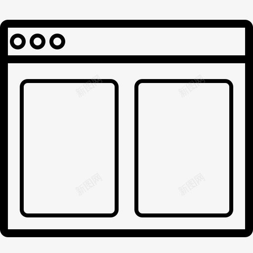 线框布局图标svg_新图网 https://ixintu.com 布局 浏览器 用户体验 线框 网站 网页 设计