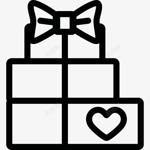 三个有丝带和心形形状和礼品盒的礼品盒图标svg_新图网 https://ixintu.com 三个有丝带和心形 形状和礼品盒的礼品盒