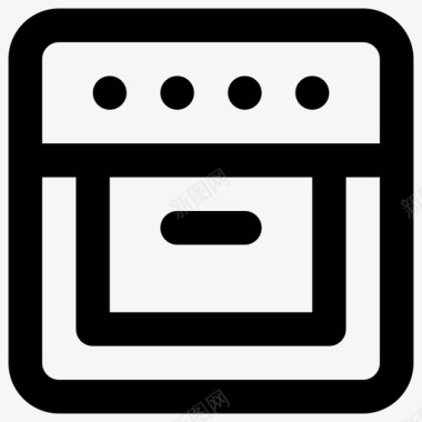 炉灶厨房炉灶必需品生产线图标图标