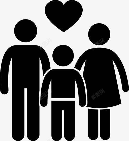 家庭爱孩子家图标svg_新图网 https://ixintu.com 孩子 家 家庭支持和爱父母 家庭爱 爱