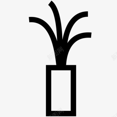 室内植物花束花瓶图标图标