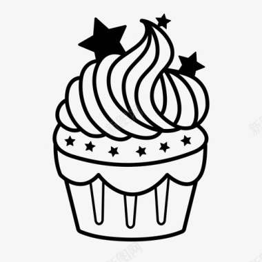 星空纸杯蛋糕糖霜甜品图标图标
