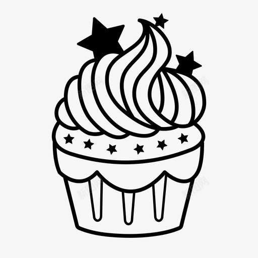 星空纸杯蛋糕糖霜甜品图标svg_新图网 https://ixintu.com 星空纸杯蛋糕 甜品 生奶油 糖霜 纸杯蛋糕