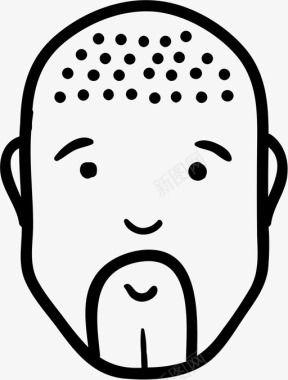 脸男人秃头胡子图标图标