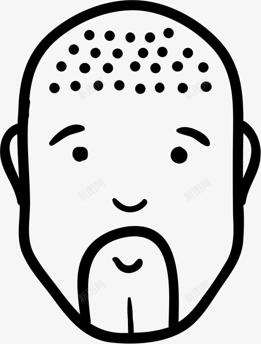 脸男人秃头胡子图标svg_新图网 https://ixintu.com 头 男人的脸 秃头 胡子 脸男人