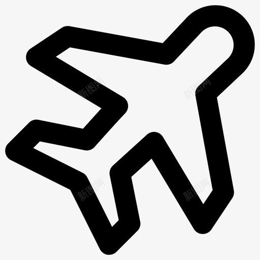飞机基本路线图标svg_新图网 https://ixintu.com 基本路线 飞机