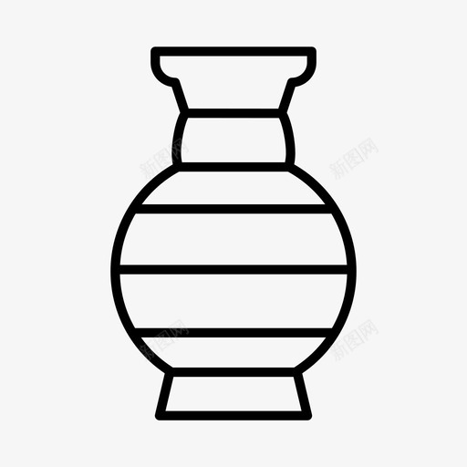 花瓶装饰家居图标svg_新图网 https://ixintu.com 家居 家居用品 花瓶 装饰 造型 陶器