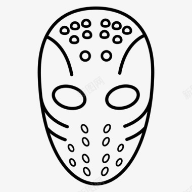 冰球面具匿名头面部保护图标图标