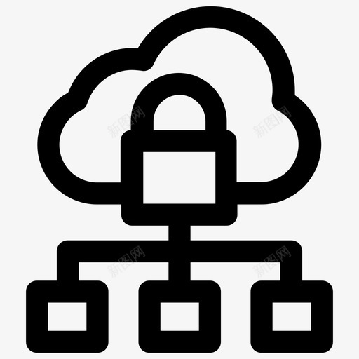 云安全云网络云计算图标svg_新图网 https://ixintu.com 云安全 云网络 云计算