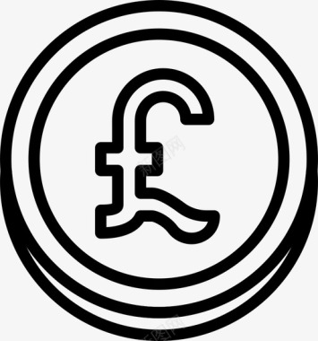英镑硬币商业金融图标图标