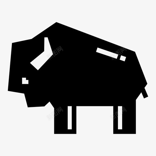 公牛动物水牛图标svg_新图网 https://ixintu.com 公牛 动物 动物园 可爱的动物字形 水牛 牛