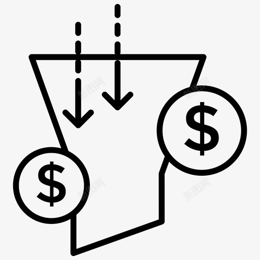 营销漏斗企业管理营销策略图标svg_新图网 https://ixintu.com 互联网和数字营销线图标 企业管理 营销漏斗 营销策略