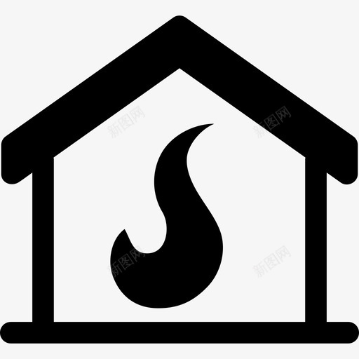 有火焰的房子建筑物我的城市图标svg_新图网 https://ixintu.com 建筑物 我的城市 有火焰的房子