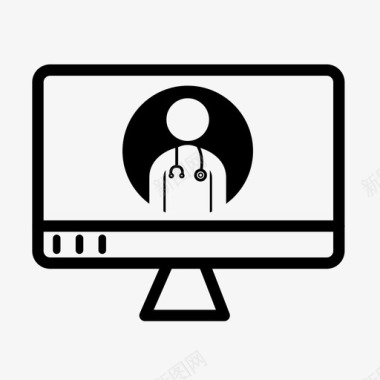 在线医生计算机在线医疗咨询图标图标
