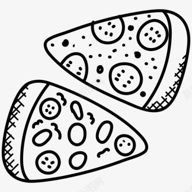 披萨片快餐意大利食品图标图标