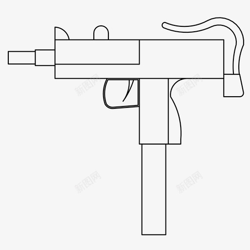 冲锋枪反击特警图标svg_新图网 https://ixintu.com 冲锋枪 反击 战争 枪支 武器 特警