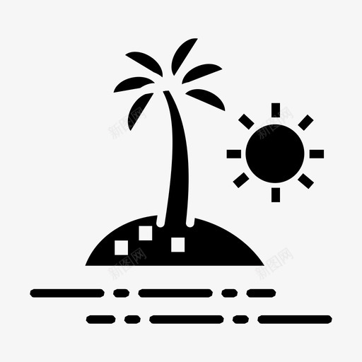 海滩阳光自然图标svg_新图网 https://ixintu.com 岛屿 海滩 自然 阳光 风景