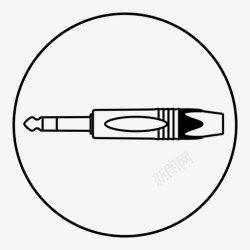 TRS立体声插头trs音频吉他图标高清图片