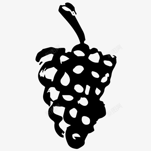 葡萄水果手绘图标svg_新图网 https://ixintu.com 刷食物图标 手绘 水果 油漆 葡萄 葡萄酒