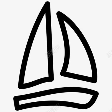帆船冲浪露营图标图标