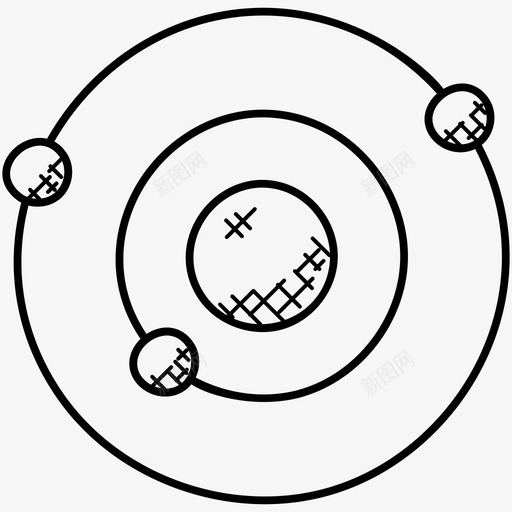 轨道天文学全球技术图标svg_新图网 https://ixintu.com 全球技术 天文学 太阳系 技术涂鸦图标 空间科学 轨道