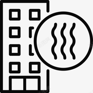 房屋和公用事业建筑物暖气图标图标