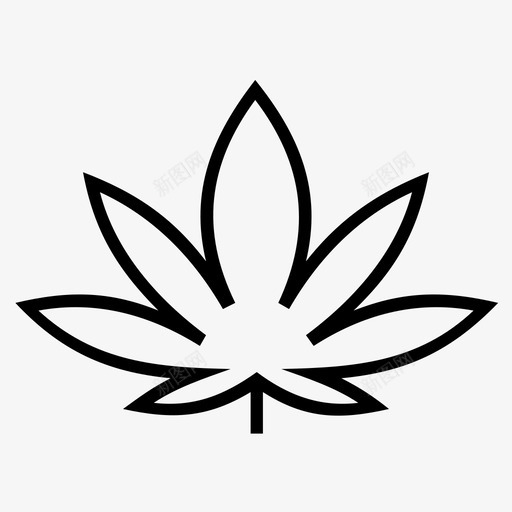 大麻草药植物图标svg_新图网 https://ixintu.com 大麻 杂草 植物 草药