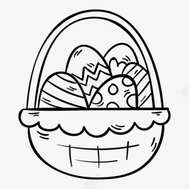 复活节篮子复活节彩蛋食物图标图标
