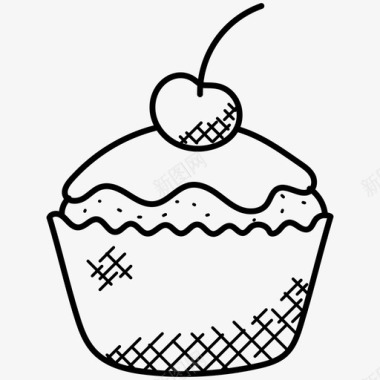杯子蛋糕烘焙物品纸杯蛋糕图标图标