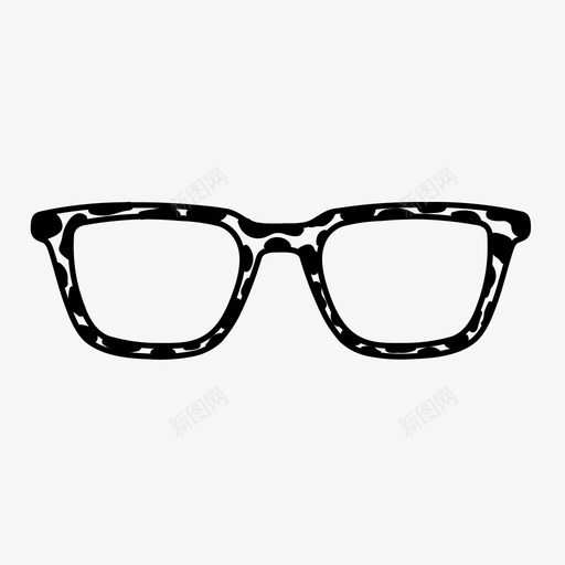 龟壳眼镜镜框长方形图标svg_新图网 https://ixintu.com 方形 镜框 长方形 龟壳 龟壳眼镜