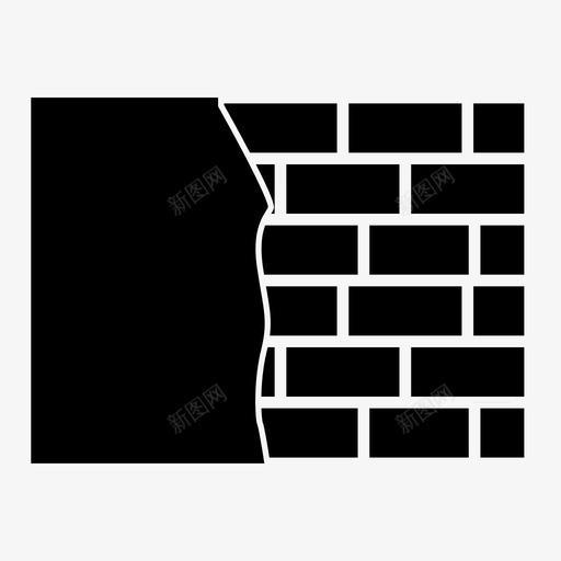 砖墙建筑砌块图标svg_新图网 https://ixintu.com 建筑 石头 砌块 砖墙 边界