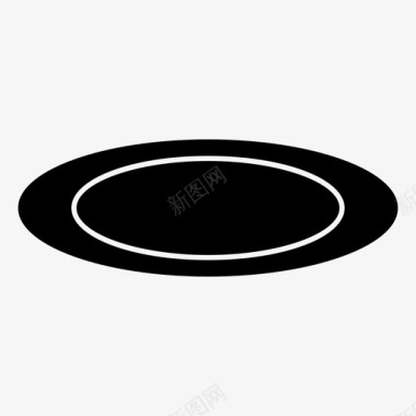 盘子厨房圆形图标图标